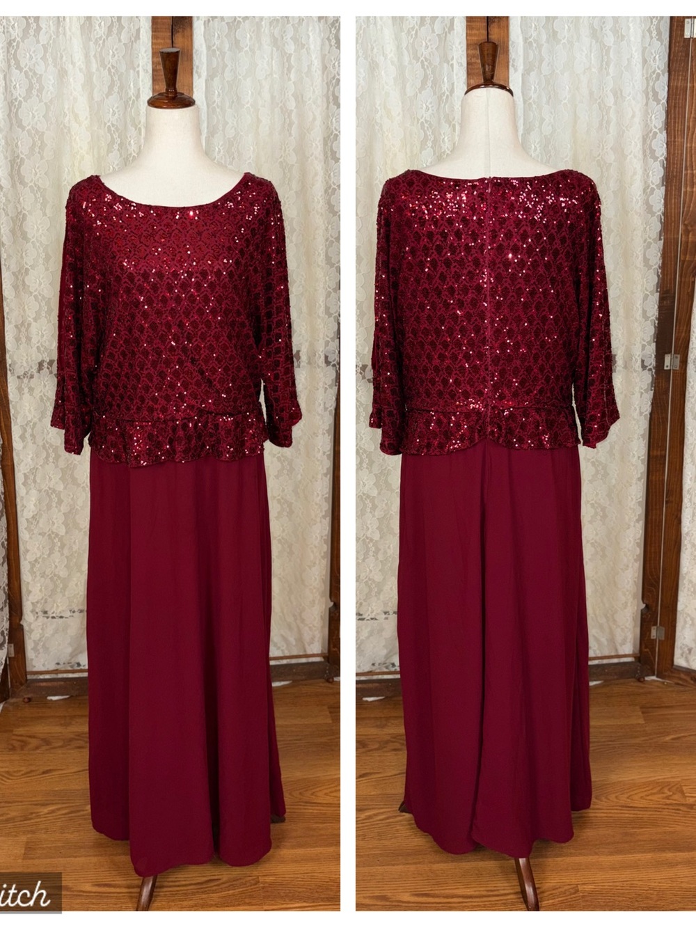 Beautiful Grace Karin Burgundy Mother of the Bride Gown
